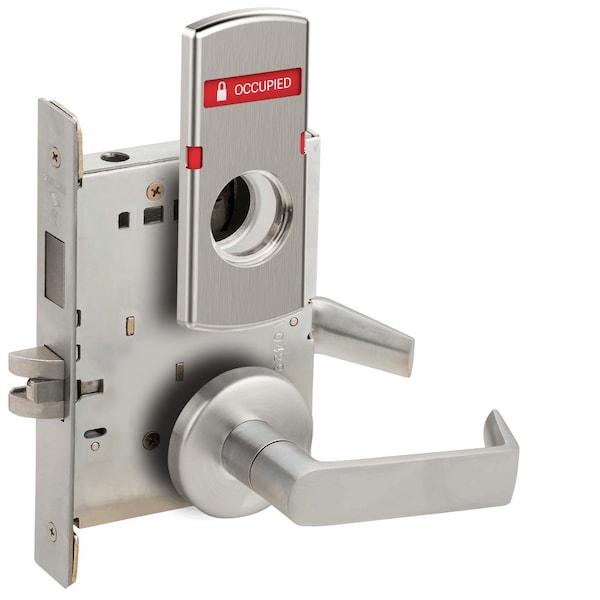 Schlage L Series Mortise Lock, Corridor Lock, 06 Lever, B Rose, Less Full Face Cylinder, VACANT/OCCUPIED Ind L9456L 06B 626 L283-722 - main